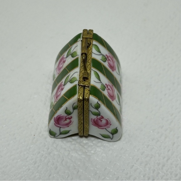 Cabbage Rose Miniature Porcelain Trinket Box, Antique - Picture 5 of 8